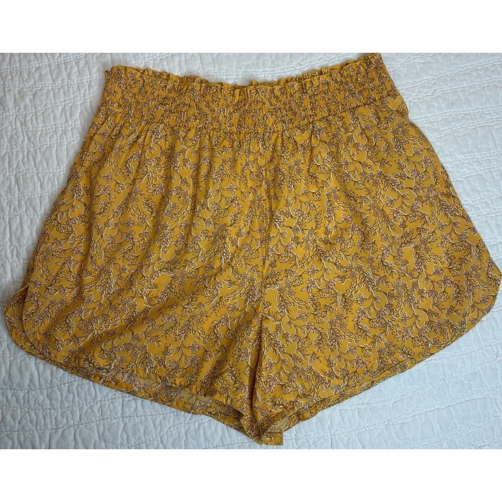 Old Navy high waist floral Sunday Sleep shorts smocked elastic waist Sz‎ L flowy